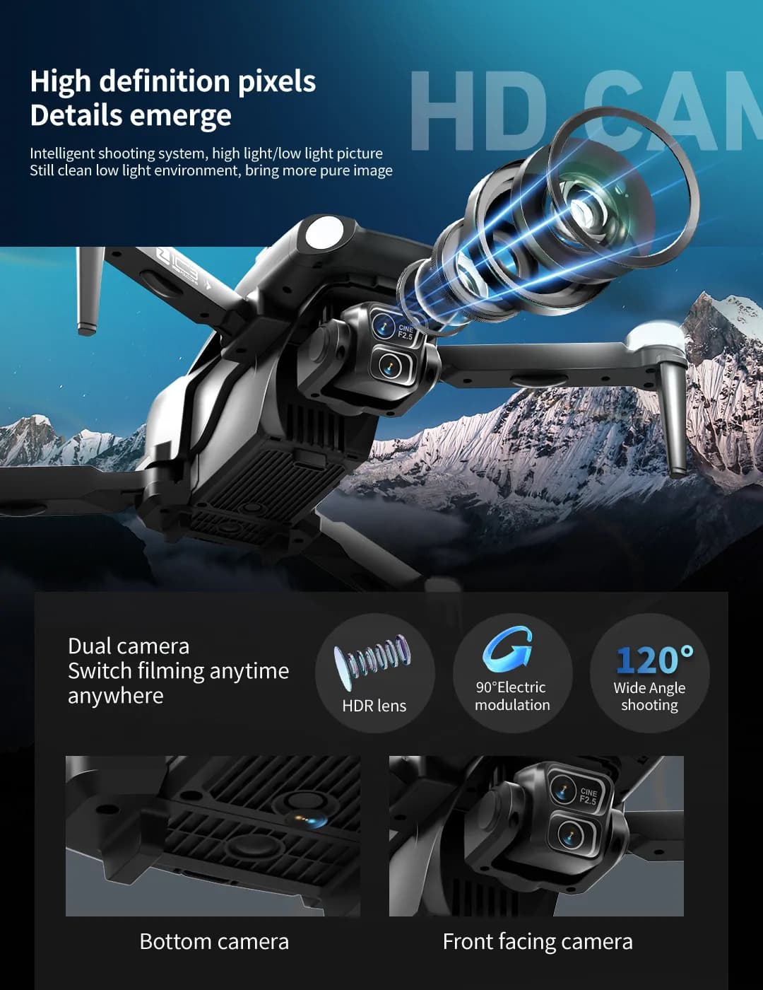 Tramigo Z103 5G GPS Drone With Dual HD Cameras 8K FPV 4