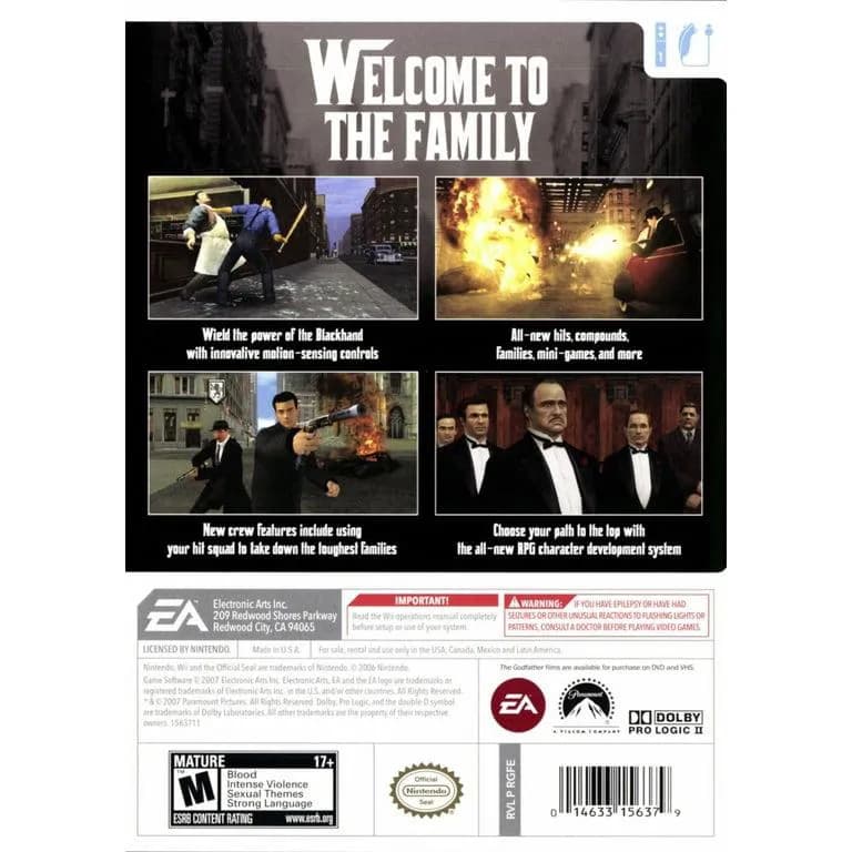 The Godfather: Blackhand Edition Nintendo Wii NTSC 3