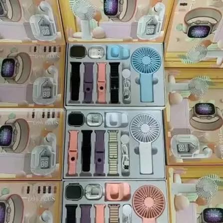 D96 Plus Ultra Smart Watch, Earphone, Rechargeable Fan 4