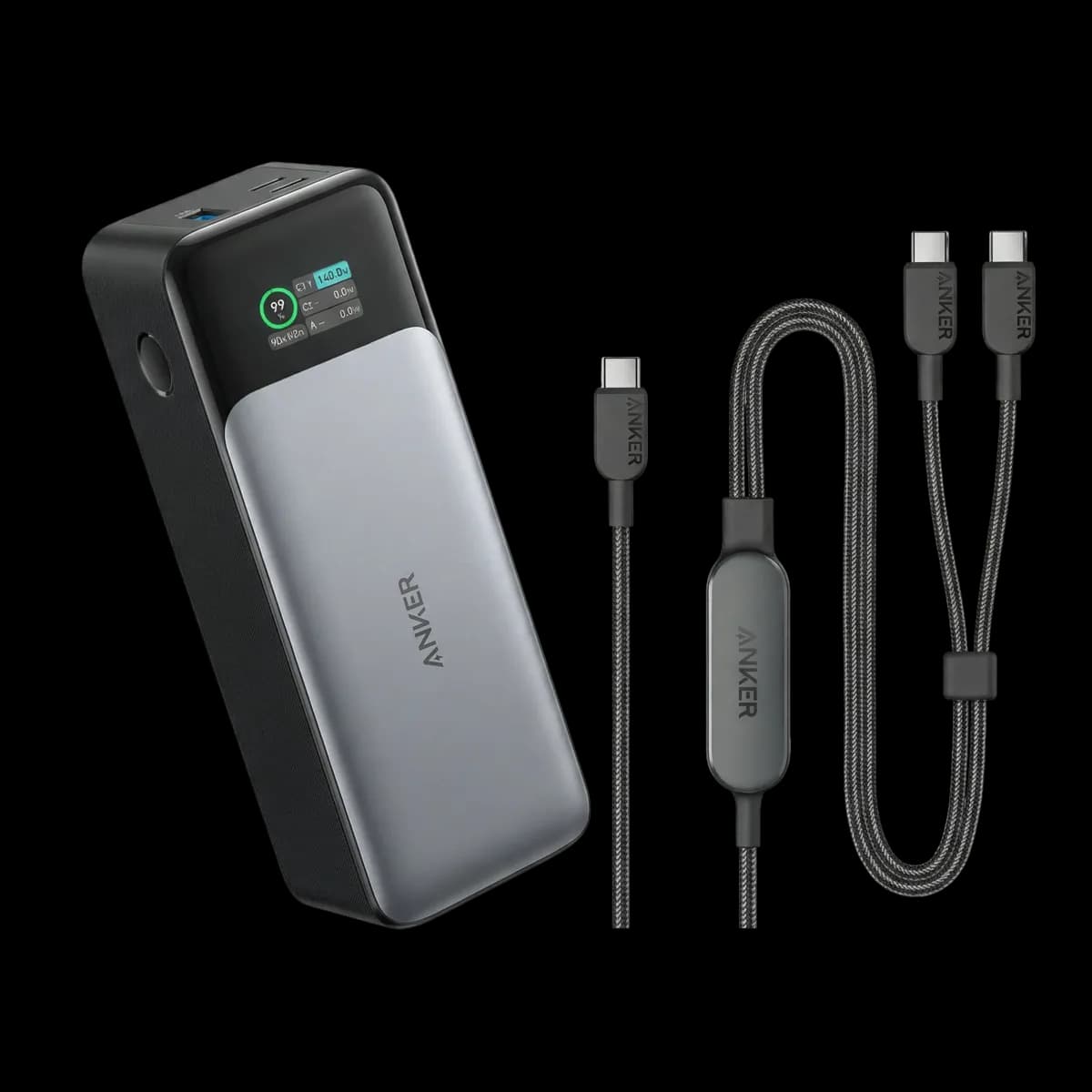 Anker 737 Power Bank 3 Port Laptop Charger Black 24000mAh 3
