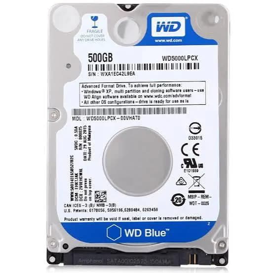 Western Digital 500GB SATA Laptop Internal Hard Drive 5
