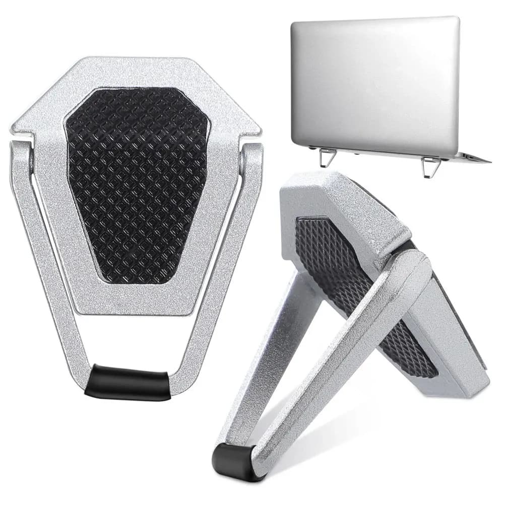 Shield Type Laptop Stand - 1 Pair - Silver/Black