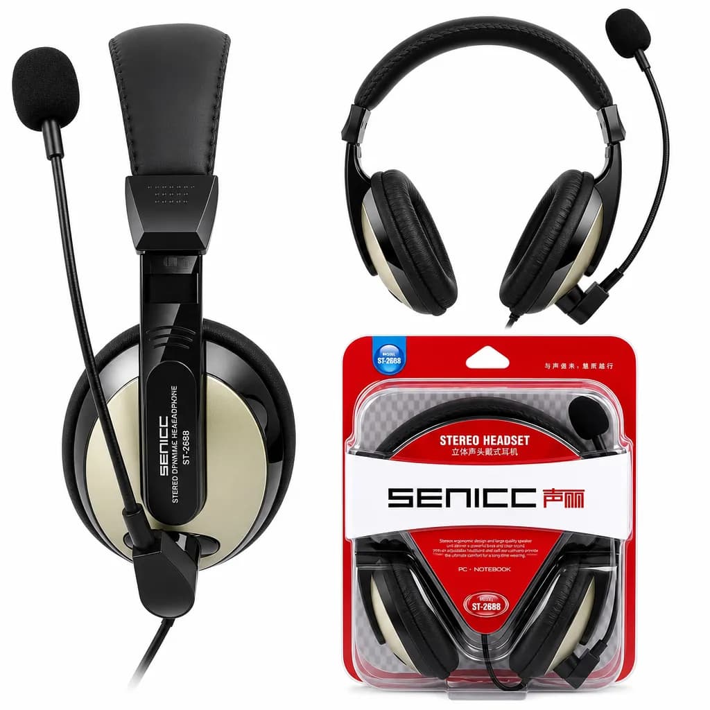 PC Gaming Headset + Mic & Noise Cancellation - MK-2688 - Black