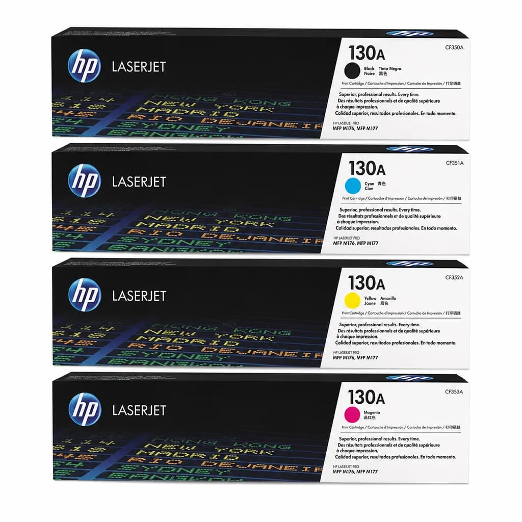 130A Toner Cartridges Set Black Cyan Yellow and Magenta for HP