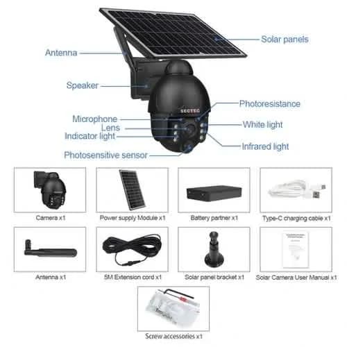 4g Ptz HD Outdoor Solar Power Battery CCTV Security Camera 2