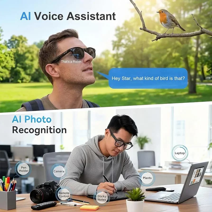 8MP High Vision Intelligent AI Smart Wireless Eye Glass Camera 4