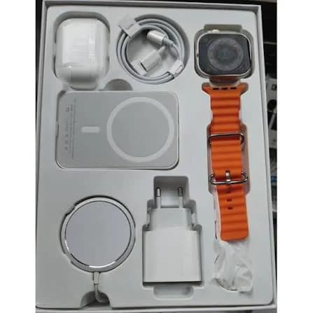 Ultra Series 8 Smart Watch + Earbud 2 Pro + 20w Adapter 2.08" Big Display Bt Call Wireless Charge NFC 3