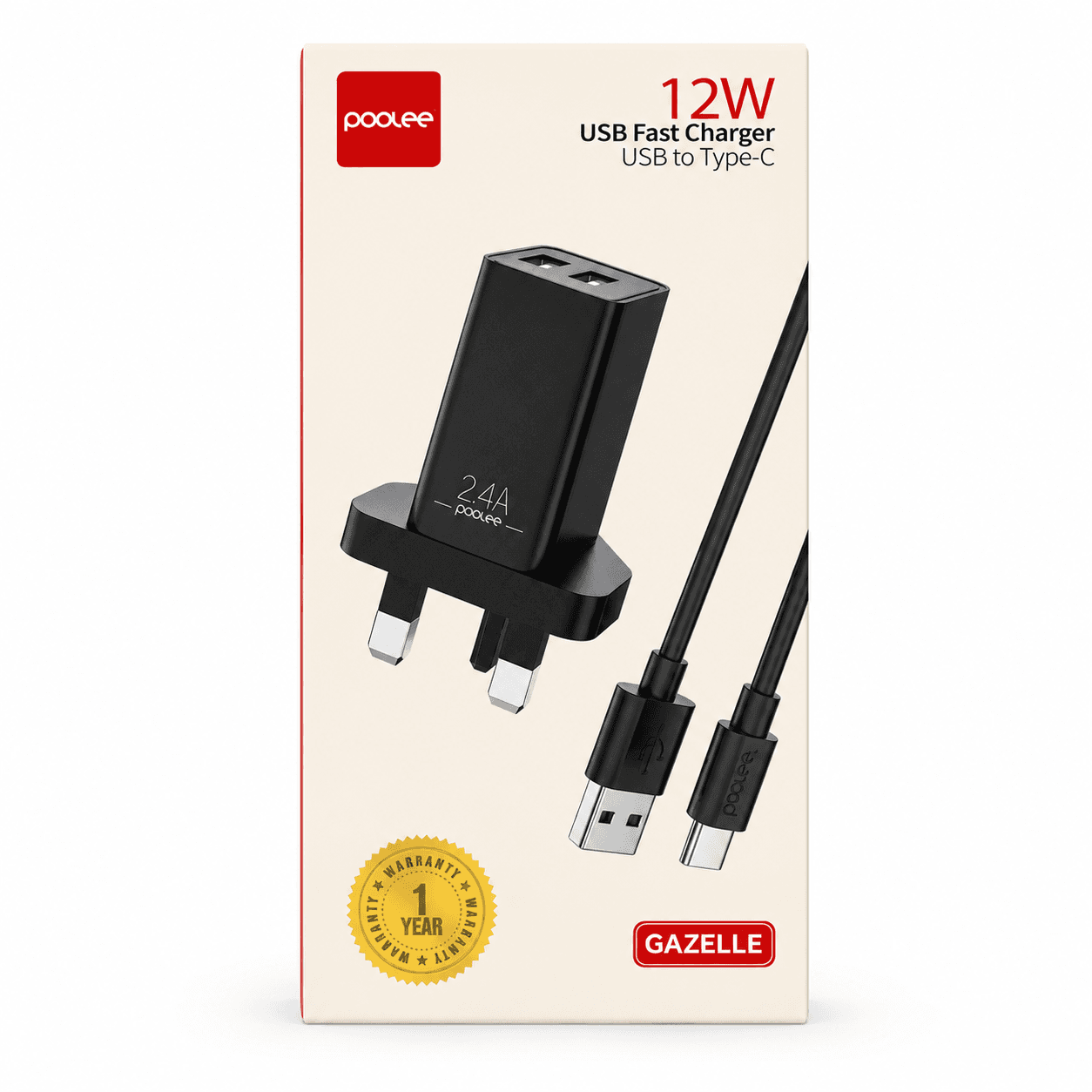 Gazelle Usb To Type -C 12W Fast Charger 2