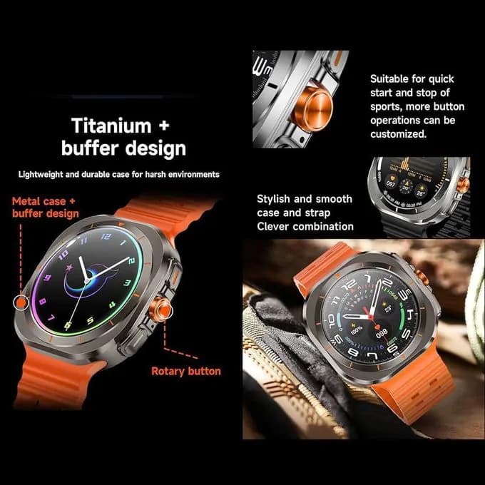 Z7 Ultra Smartwatch – Amoled Display/ Smart Fitness/ Calls/ Style & Performance - Orange 3