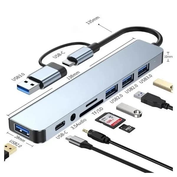 8-in-2 USB-C Hub Type-C Docking Station 4