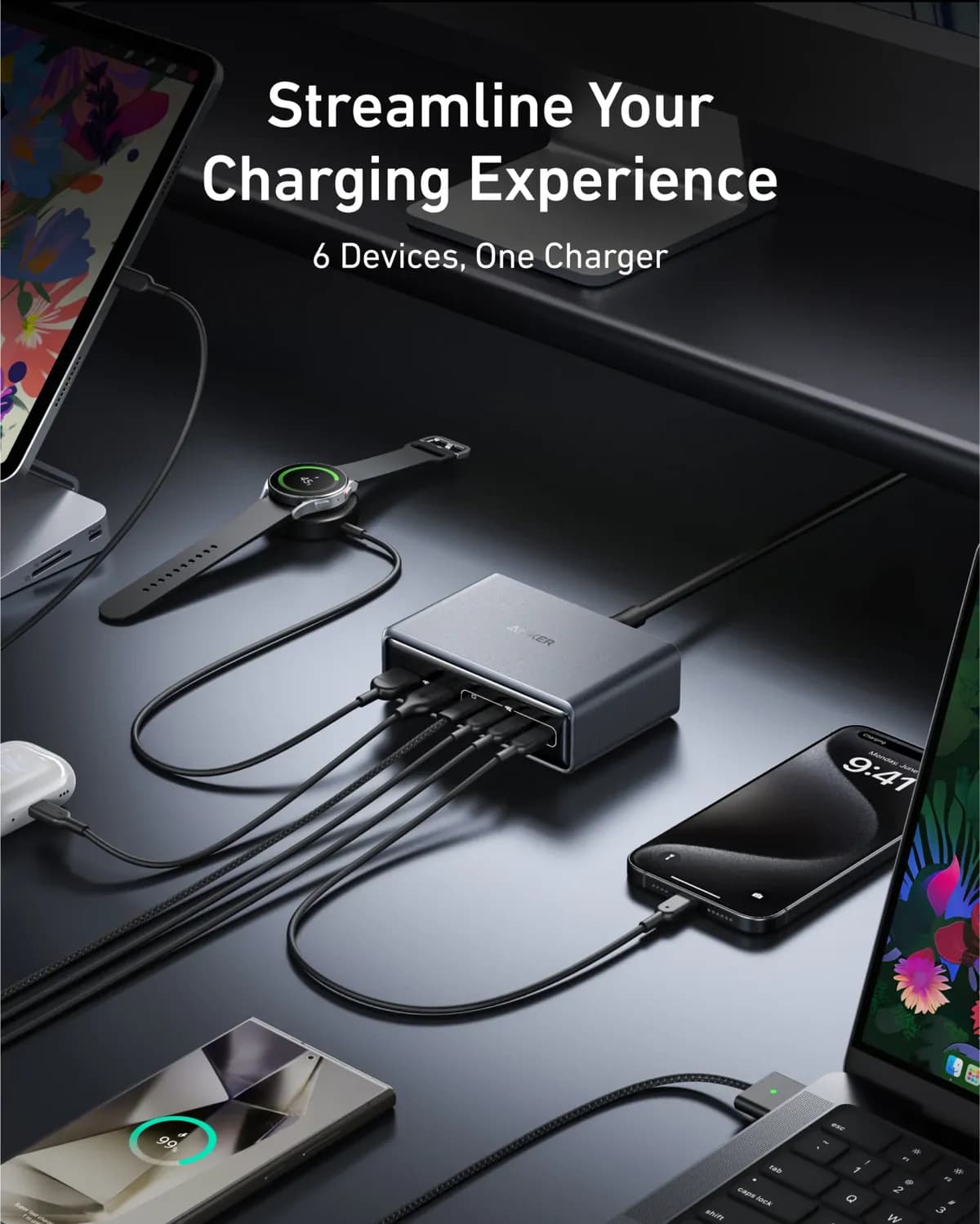 Anker Prime A2683 200W 6-Port GaN Desktop Charger 4