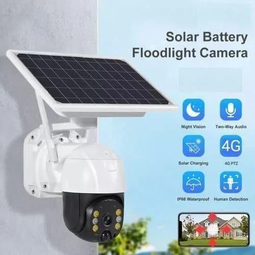 Wireless Solar Powered 4g Simcard Ptz Cctv Camera