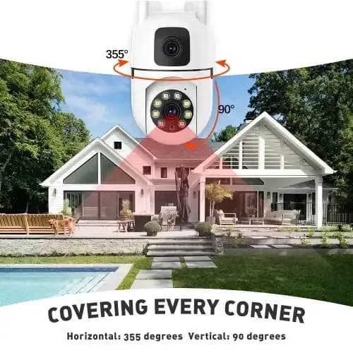 WiFi CCTV Camera with 2 Lenses, 2 Screens & PTZ 3