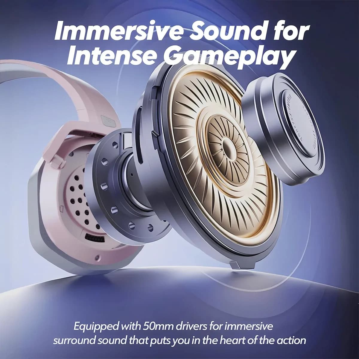 Nubwo G06 Gaming Headset - Pink & Grey 5