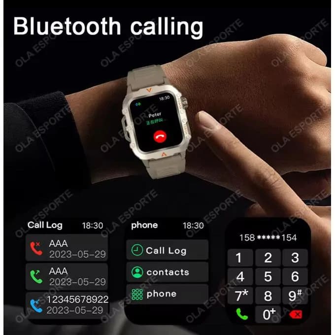2026 H11 New Amoled Outdoor Mil Grade Smart Watch Men Led Lighting Bluetooth Call Ip67 Wat 2