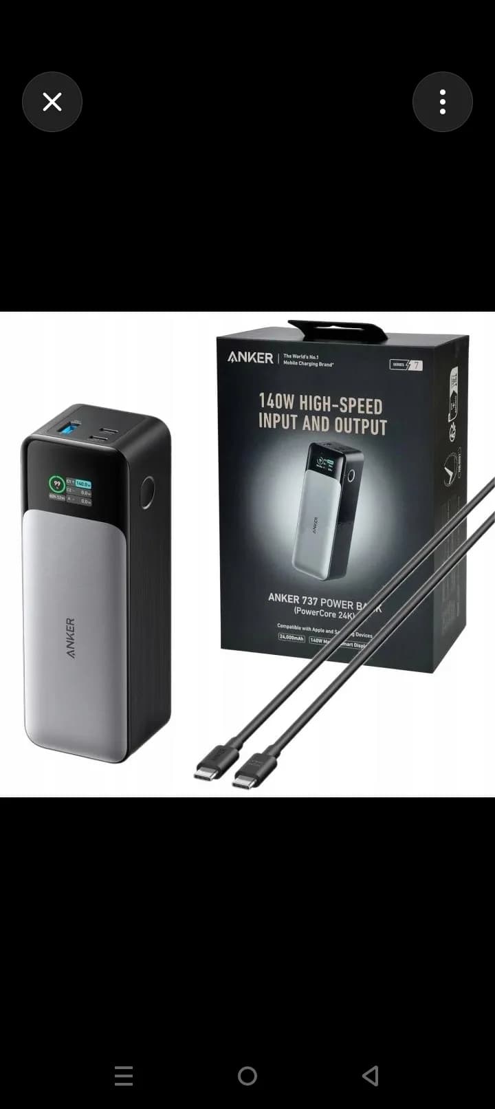 Anker 737 Power Bank 24,000mAh 140W 3-Port Black 2