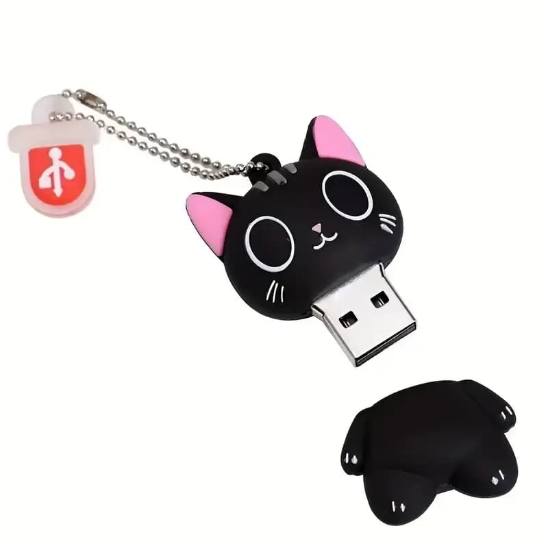 Cute Silicone Black Cat Cartoon USB Flash Drive 4