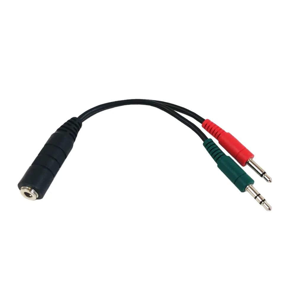 3.5mm Female To 3.5mm Male Jack Y Microphone and Audio Cable 3
