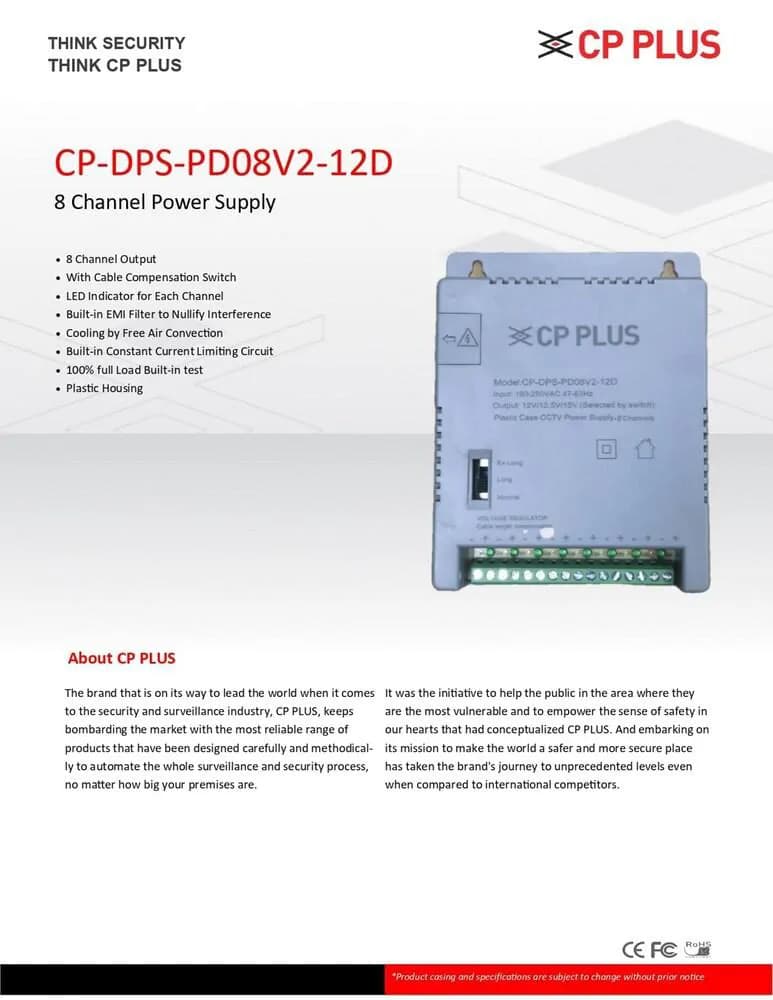 A&S 8-Way CCTV Power Adapter Splitter 4