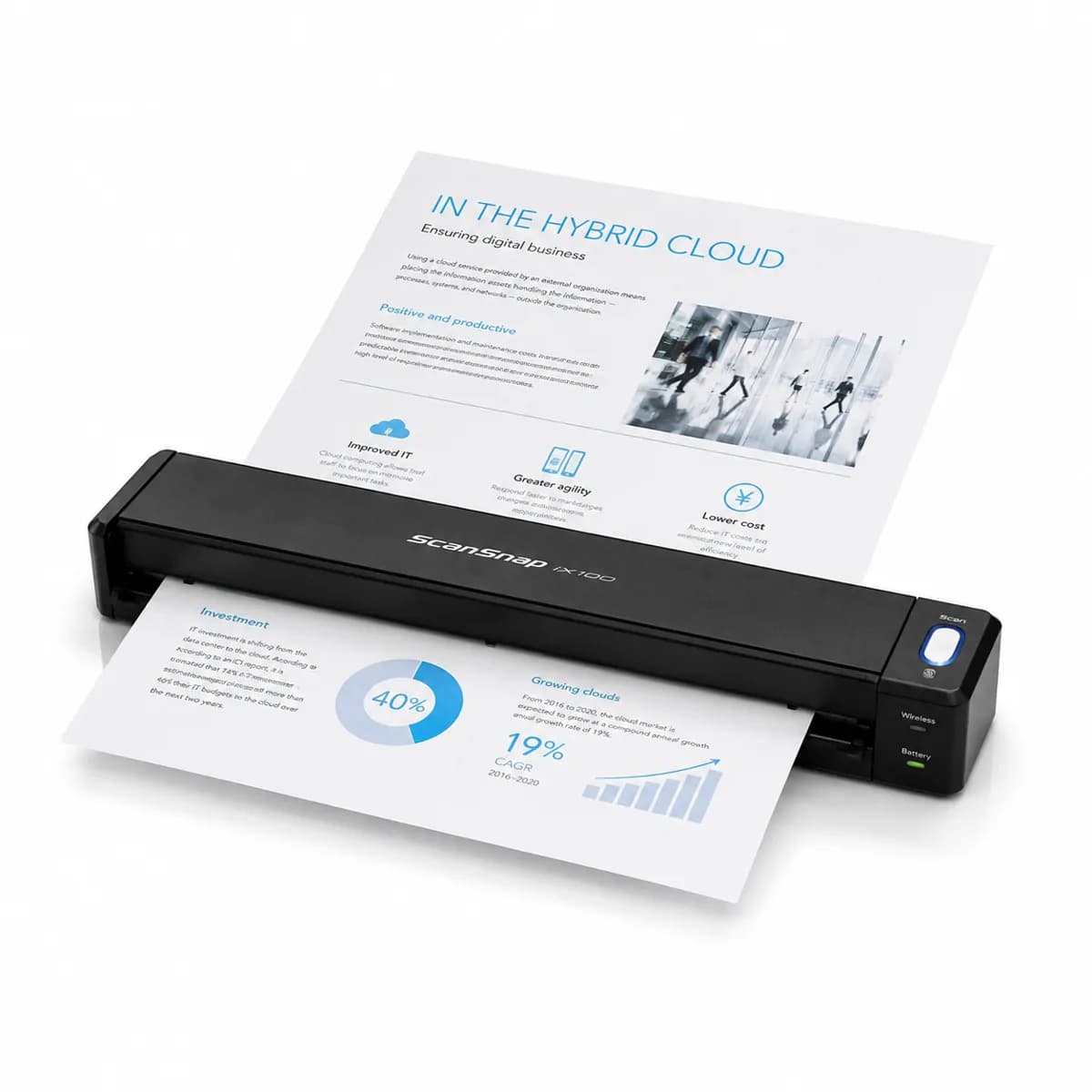 Fujitsu Scansnap IX100 Handheld Scanner For Pc and Mac
