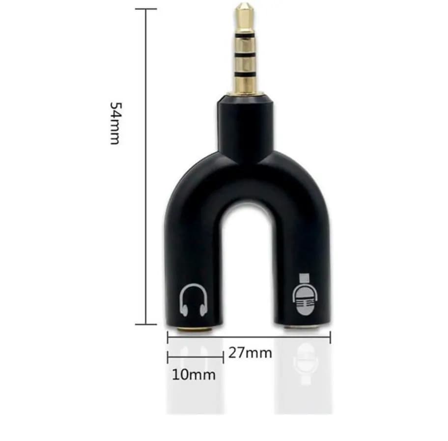 3.5mm Audio Headset Microphone Splitter Adapter 4