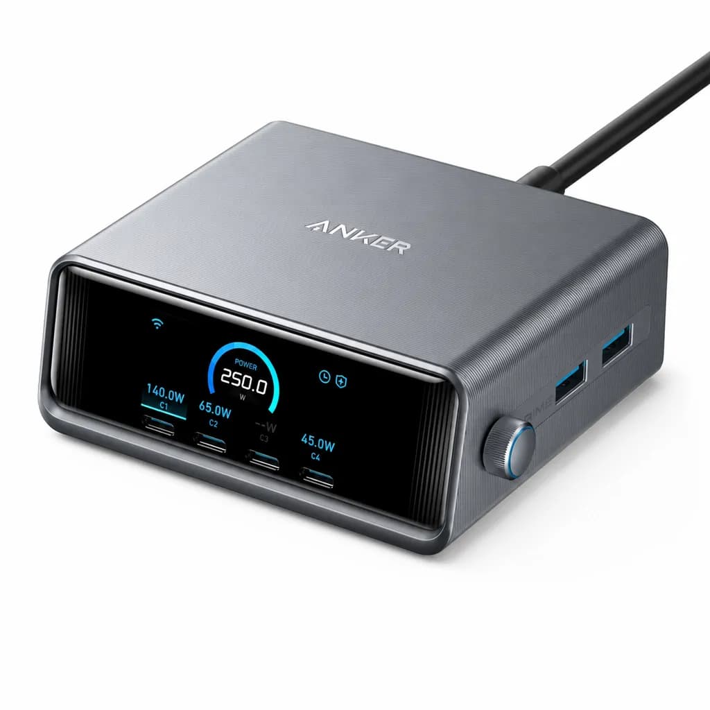 Anker Prime Charger- 250w Gan Prime Usb C Charging Station