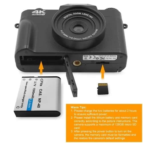 Professional 48MP Wi-fi 180 Flip - 4k Full HD Digital Video Camera 3