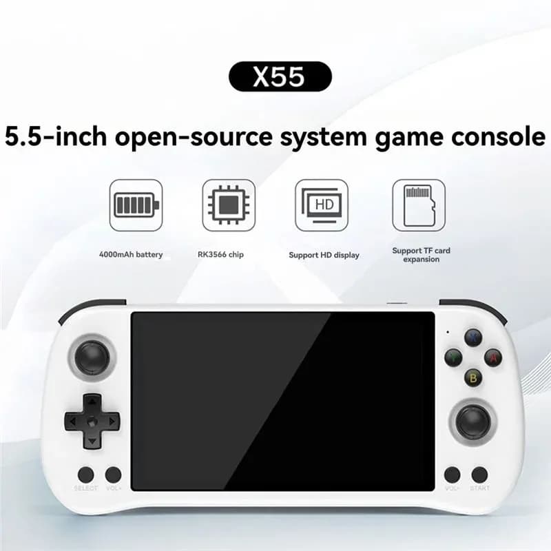 X55 Handheld Game Console Open Source System Hd Support Rk3566 5.5inch Screen Tv 2
