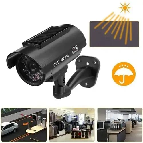 Outdoor/Indoor Solar-Powered Fake Surveillance Camera – Black 3