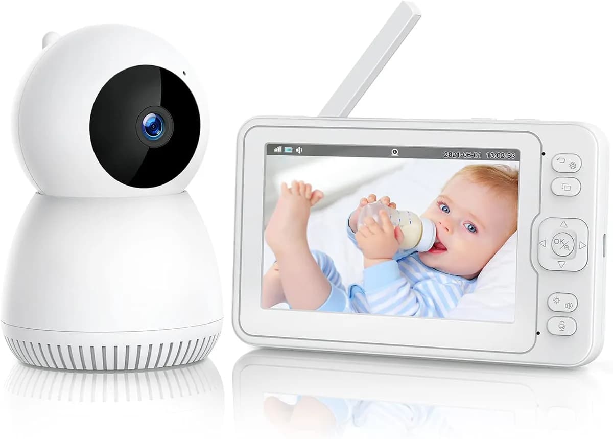 Wifi 1080p Hd Baby Monitor, Camera Video With Night Vision- White 2