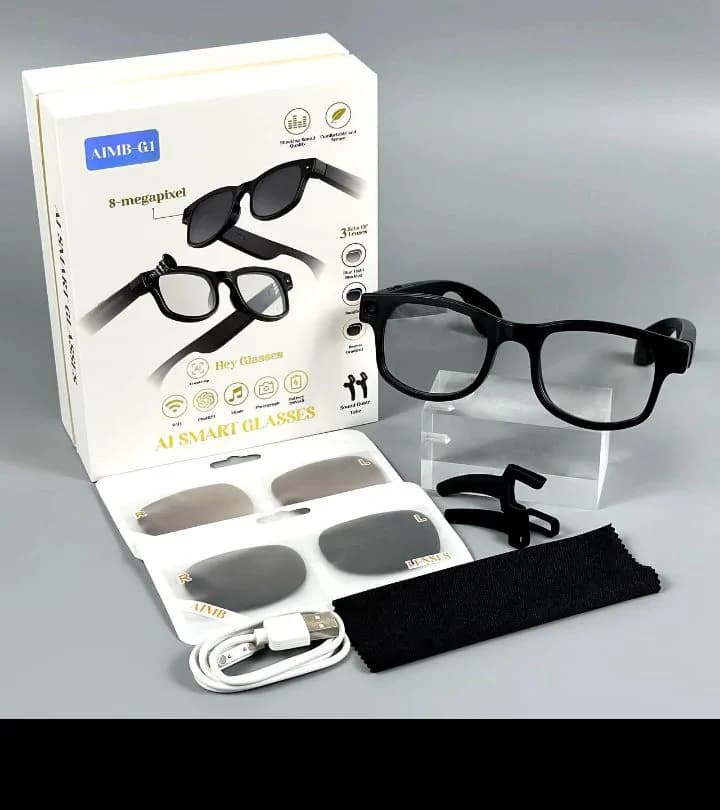 Smart Glasses Camera Video Picture And Surveillance With 3 Set Of Changeable Lenses