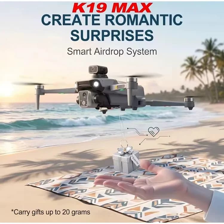 Drone K19 Max GPS Dual Camera 5G Remote Control Screen Display With Extra Battery 3