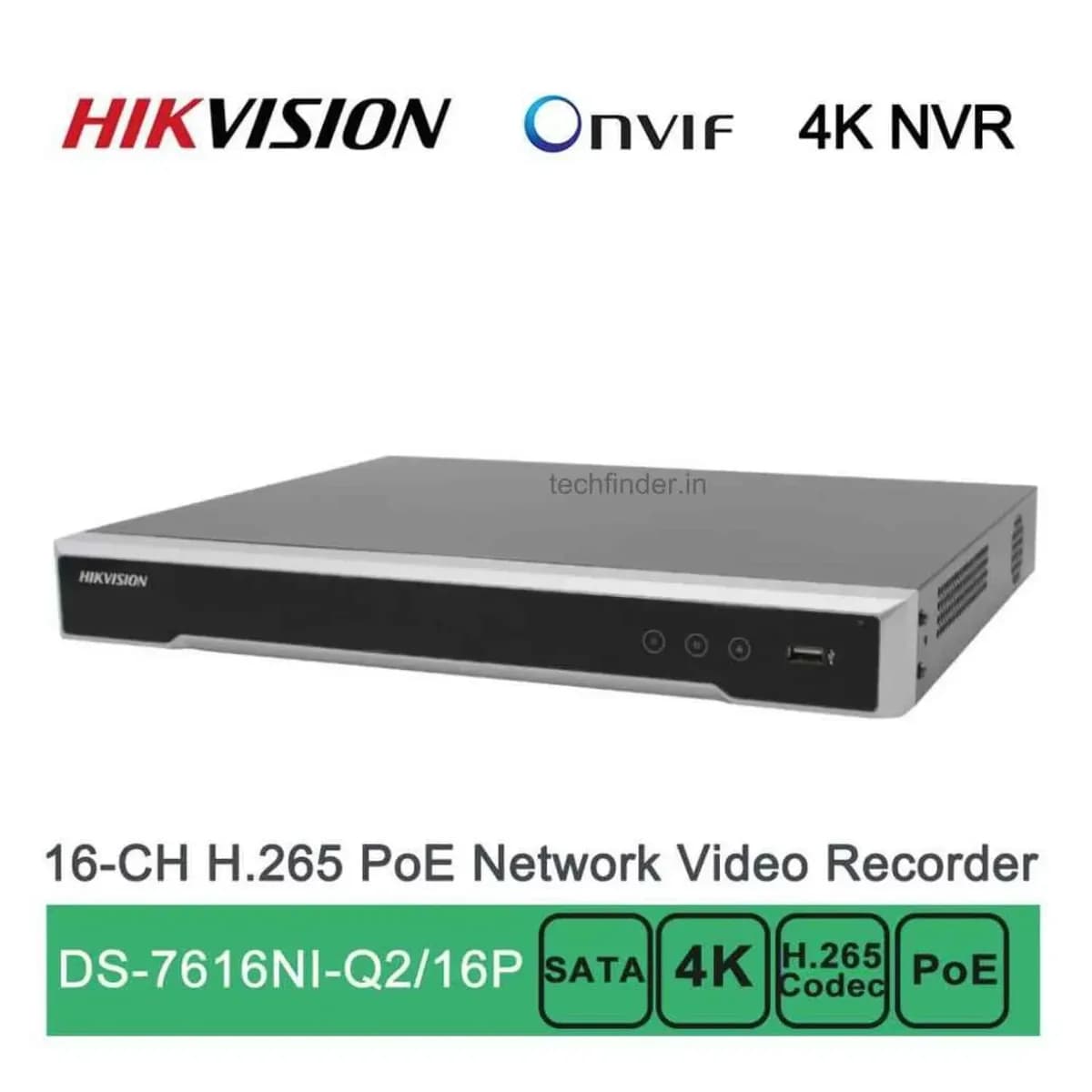 HikVision Ds-7616ni-q2/16p Hik 16 Channel 16 Poe 4k Nvr Network Video Recorder 4