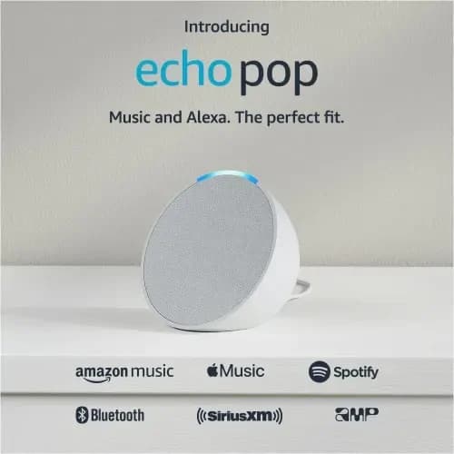 Amazon Echo Pop Smart Speaker with Alexa Glacier White 3