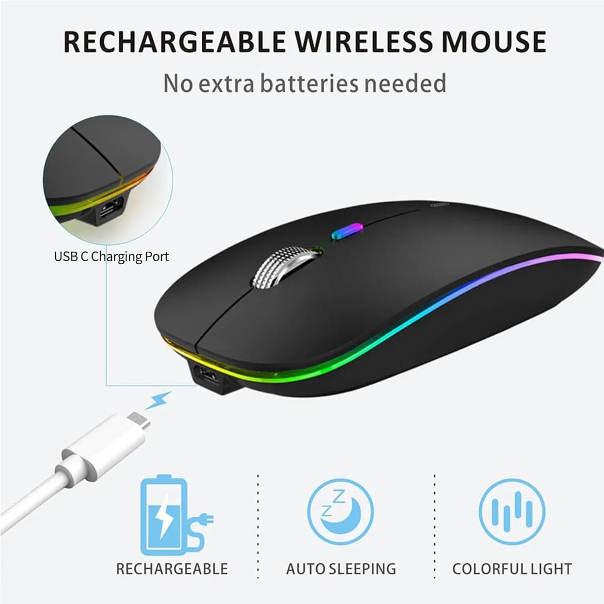Led Rechargeable Wireless Mouse 2
