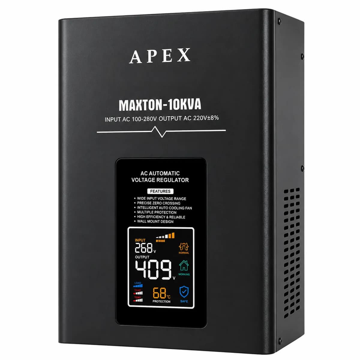 Apex 10KVA Servo Wall Mount Voltage Stabilizer (100V-260V)