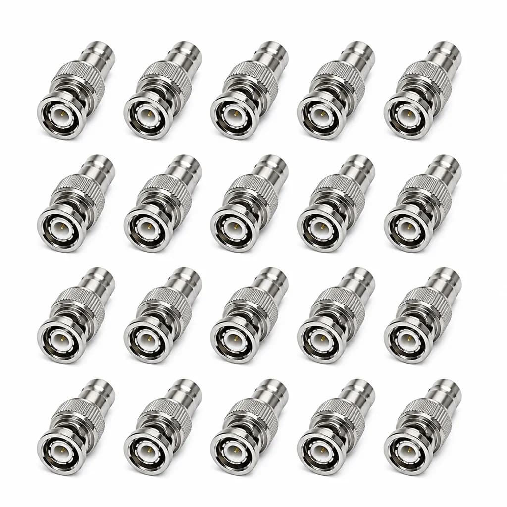 20 Pieces - BNC Male to AV Female Plug Connector for CCTV Camera
