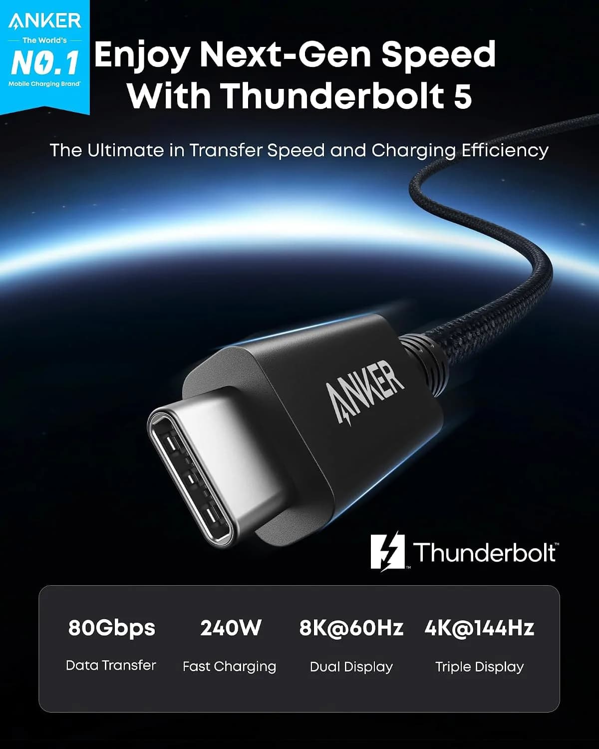 Anker Prime Thunderbolt 5 Cable 2