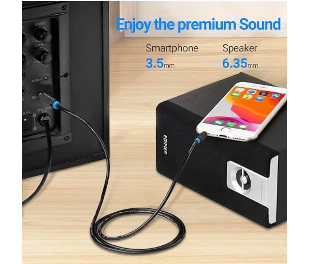 3.5mm To 6.5mm Male To Male Stereo Audio Cable 4
