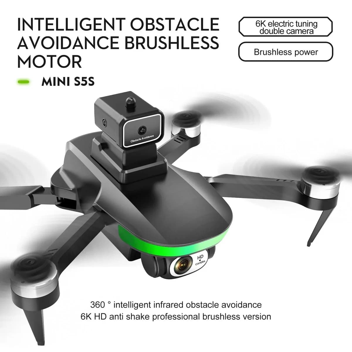 Mini S5S 4K HD ESC Dual Camera Drone With Extra Battery 4