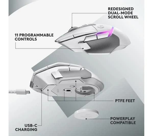 Logitech G502 X Plus-lightspeed Wireless Rgb Gaming Mouse - White & Grey 3
