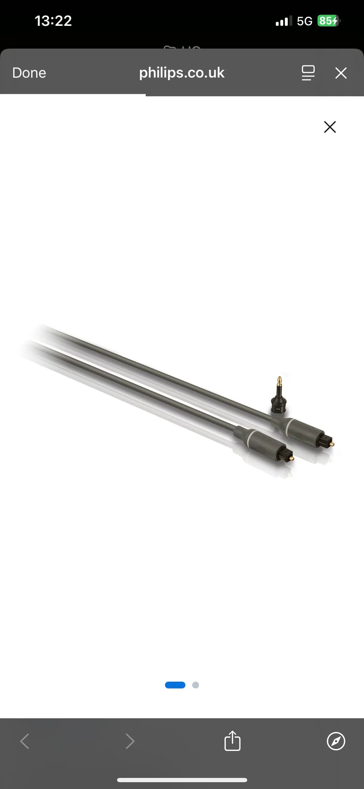 Philips SWA4302S 1-5m Fibre Optic Audio Cable 2