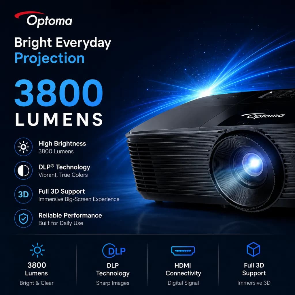 Optoma S334 3800 Lumens DLP Projector 6