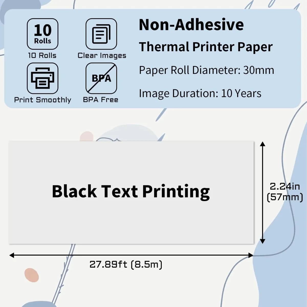 57x30mm Thermal Printing Paper For Printer 10 Rolls 3