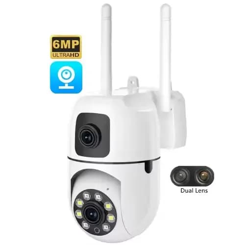 WiFi CCTV Camera with 2 Lenses, 2 Screens & PTZ 4
