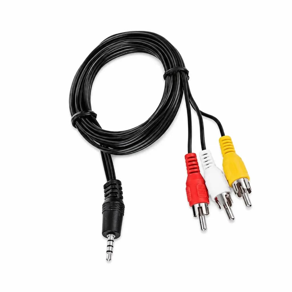 3.5mm Jack Plug Male To 3 Rca Adapter Audio Aux Cable Vid Av Cord
