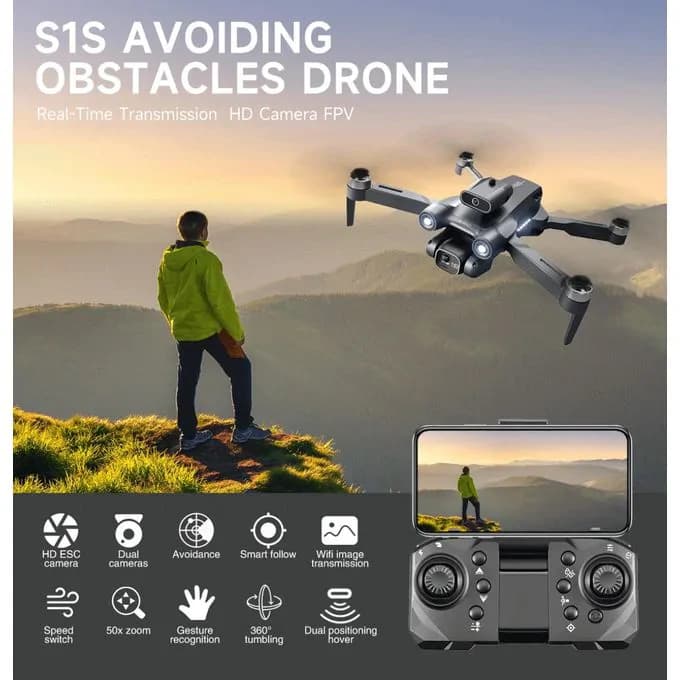 S1S Drone 4K Professional HD Dual Camera Foldable Quadcopter 3