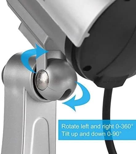 Dummy Cctv Camera With Flashing Led Light and Warning Sticker - Silver 4