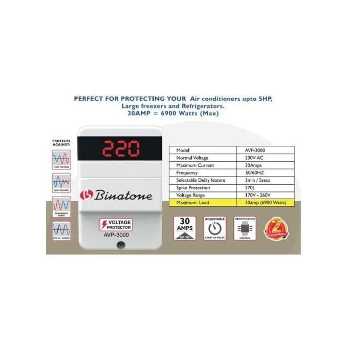 Binatone 30amp Automatic Voltage Protector Avp-3000 3