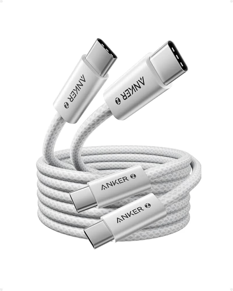 Anker Zolo USB C To USB C Braided Fast Charging Cable White 2
